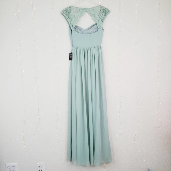 Lulu’s Novela Mint Green Crochet Lace Sweetheart Bodice Cutout Back Maxi Dress - Picture 5 of 10